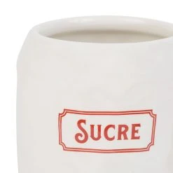 Comptoir De Famille Pot Sucre Gaston Rouge, Blanc En Dolomite -SEMA DESIGN Magasin 200676 DET02 WEB