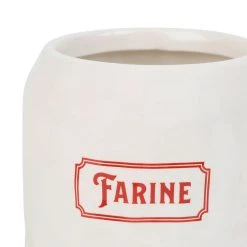 Comptoir De Famille Pot Farine Gaston Rouge, Blanc En Dolomite -SEMA DESIGN Magasin 200677 DET02 WEB