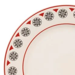Comptoir De Famille Assiette Plate En Faïence Gris Et Rouge D27cm - Rosette -SEMA DESIGN Magasin 200909 DET01 WEB