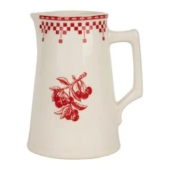 Comptoir De Famille Cremier En Faîence Blanc Et Rouge - Damier