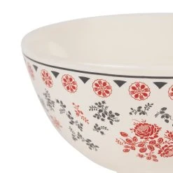 Comptoir De Famille Bol En Faïence Blanc Et Gris 75cl - Rosette -SEMA DESIGN Magasin 201030 DET01 WEB