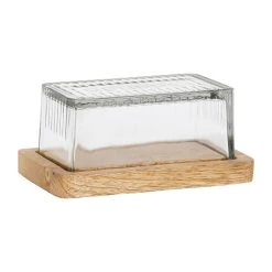 Comptoir De Famille Beurrier En Verre Et Manguier - Grand Office -SEMA DESIGN Magasin 201214 DET01 WEB