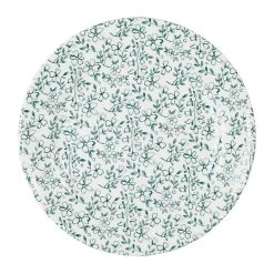 Comptoir De Famille Assiette Plate En Faïence Vert D26cm - P'tites Fleurs