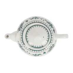 Comptoir De Famille Theiere Anglaise En Faïence Blanc Et Bleu Ancien - Faustine -SEMA DESIGN Magasin 201506 DET02 WEB