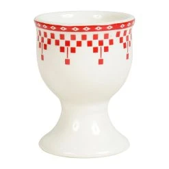 Comptoir De Famille Coquetier Damier Rouge En Faïence