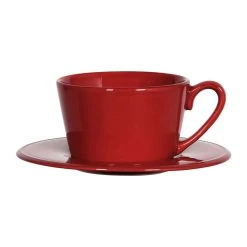 Côté Table Tasse Et Sous Tasse En Faïence Rouge - Constance