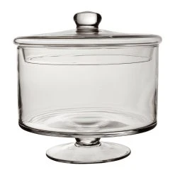 Côté Table Coupe Sur Pied Avec Couvercle Transparent En Verre