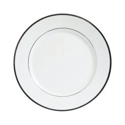 Côté Table Assiette Plate En Porcelaine Blanc Et Platine D27cm -ginger