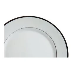 Côté Table Assiette Plate En Porcelaine Blanc Et Platine D27cm -ginger -SEMA DESIGN Magasin 29096 DET01 WEB