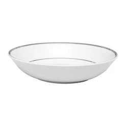 Côté Table Assiette Creuse En Porcelaine Blanc Et Platine D23cm - Ginger