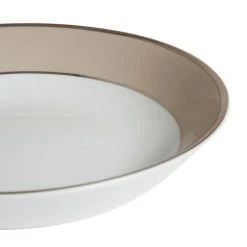 Côté Table Assiette Creuse En Porcelaine Perle Et Platine D23cm - Ginger -SEMA DESIGN Magasin 29103 DET01 WEB