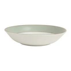 Côté Table Assiette Creuse En Porcelaine Vert D'eau Et Platine D23cm - Ginger
