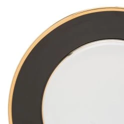 Côté Table Assiette Plate En Porcelaine Noir Et Doré D27cm - Ginger -SEMA DESIGN Magasin 34704 DET01 WEB