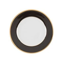 Côté Table Assiette à Dessert En Porcelaine Noir Et Doré D20cm - Ginger