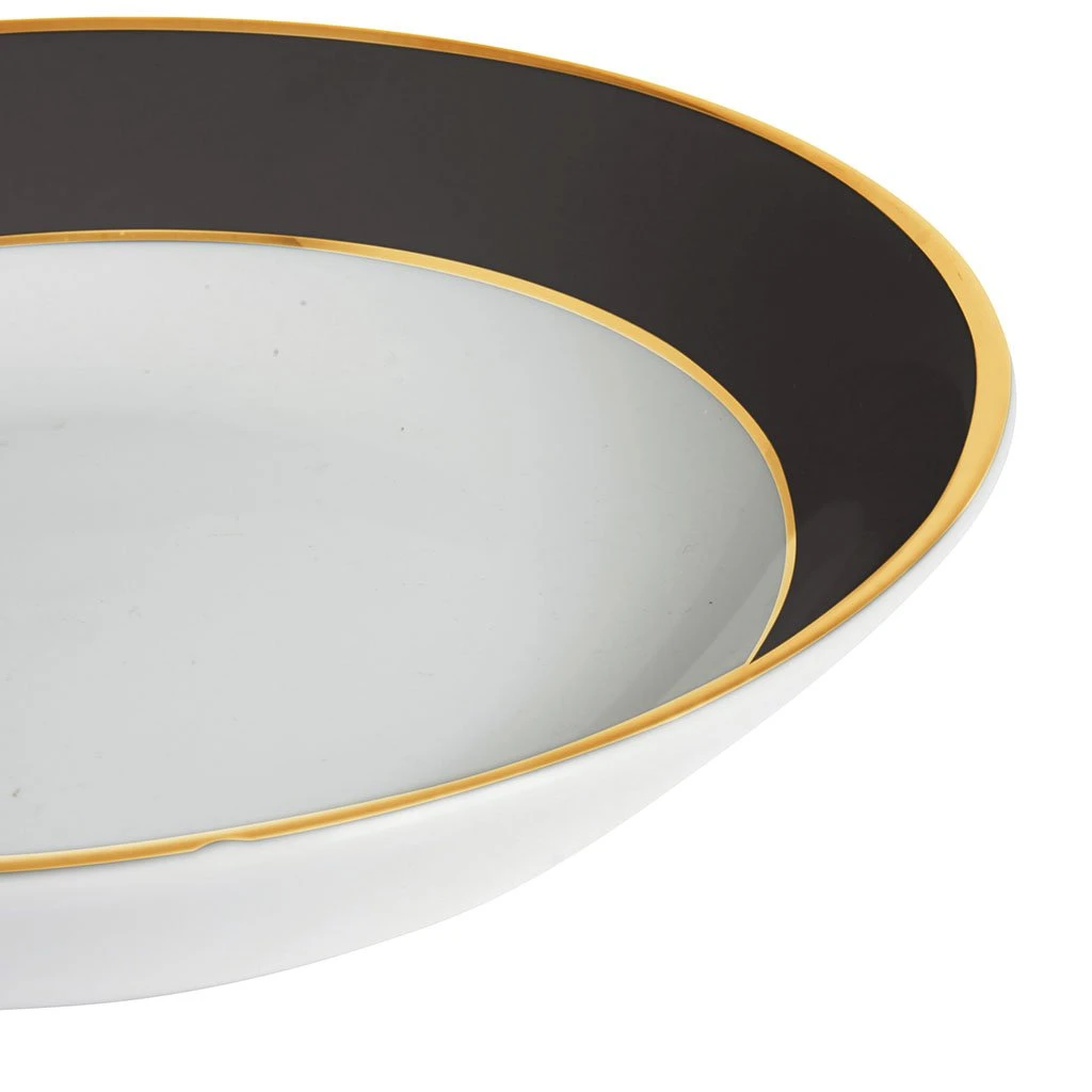 Côté Table Assiette Creuse En Porcelaine Noir Et Doré D23cm - Ginger 5 Côté Table Assiette Creuse En Porcelaine Noir Et Doré D23cm - Ginger – Image 3