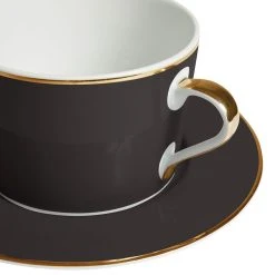 Côté Table Tasse Et Sous-tasse En Porcelaine Noir Et Doré - Ginger -SEMA DESIGN Magasin 34707 DET02 WEB