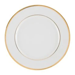 Côté Table Assiette De Présentation En Porcelaine Blanc Et Platine - Ginger