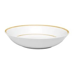 Côté Table Assiette Creuse En Porcelaine Blanc Et Doré D23cm - Ginger