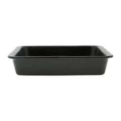 Côté Table Plat Four Carré En Grès Réactif Noir 30cm - Flore