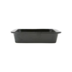 Côté Table Plat Four Carré En Grès Réactif Noir 25cm - Flore