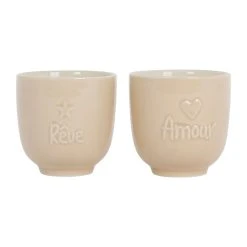 Jardin D'Ulysse Gobelets X2 Beige 15cl En Grès - Famille