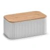 Zeller Boite à Pain En Metal Gris Avec Couvercle En Bambou -SEMA DESIGN Magasin 605939 FRN01 WEB