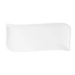 Table Passion Plat Rectangulaire En Porcelaine Blanc D32cm - Melody