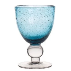 Table Passion Verre à Pied 28cl Artisan Bullé Bleu