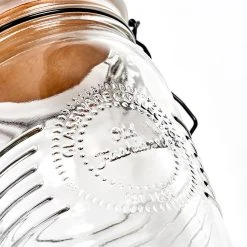 Zeller Bocal En Verre Avec Fermeture à Clip 1.45l Couvercle En Bois -SEMA DESIGN Magasin 623522 FRN03 WEB