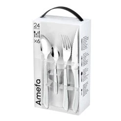 AMEFA Ménagère 24 Pieces En Acier Blanc - Eclat