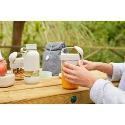 Lekue Pot Avec Cuillere To Go Organic 600ml Pierre -SEMA DESIGN Magasin 641209 FRN04 WEB