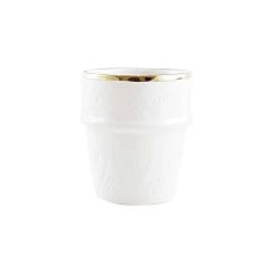 Chabi Chic Tasse Blanche, Liseré Doré D7.5xh7cm - Beldi Empreinte