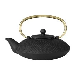 SEMA DESIGN Théière Japonaise En Fonte Noire Et Anse Dorée
