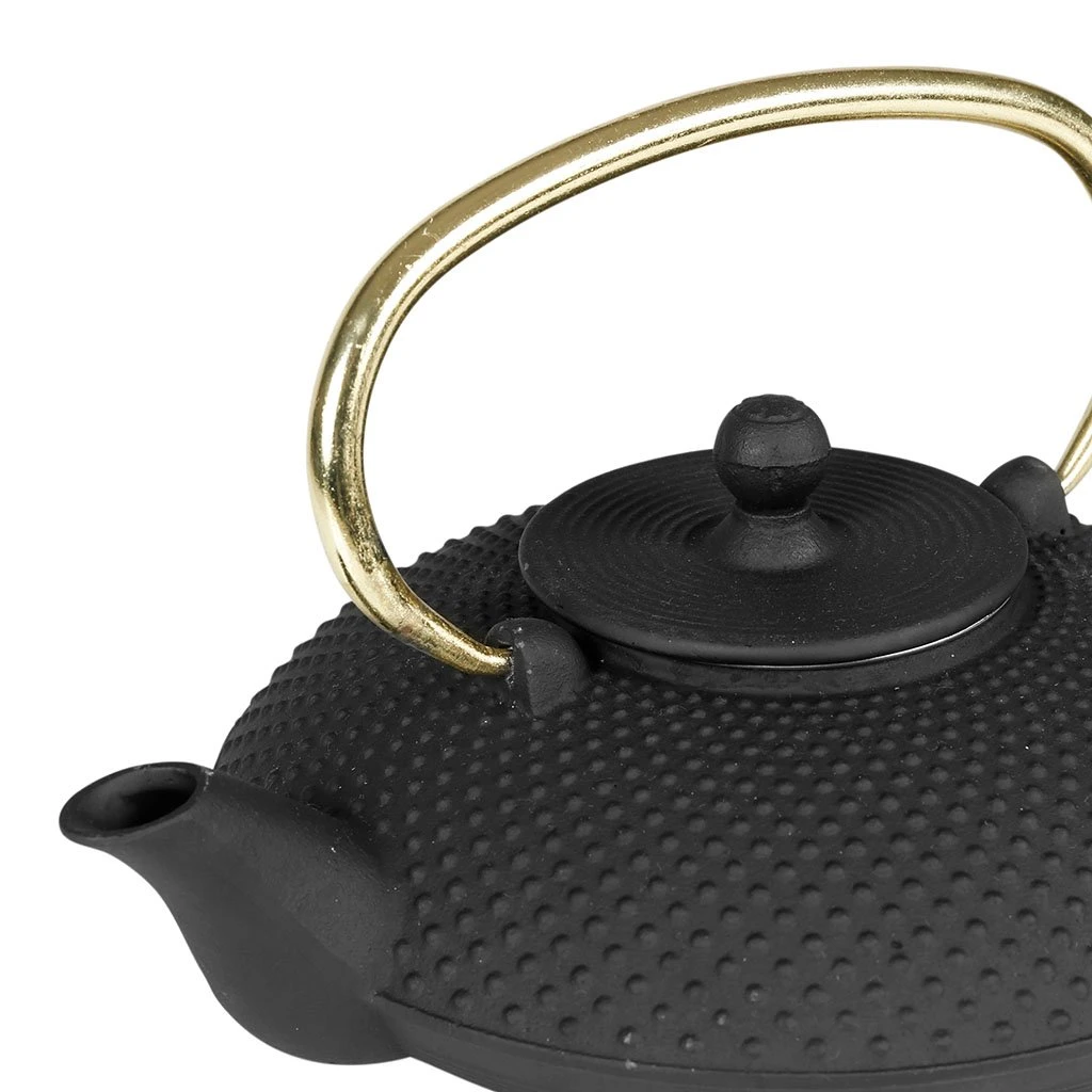 SEMA DESIGN Théière Japonaise En Fonte Noire Et Anse Dorée 5 SEMA DESIGN Théière Japonaise En Fonte Noire Et Anse Dorée – Image 3