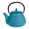 SEMA DESIGN Théière En Fonte Turquoise Et Anse Dorée - Vagues -SEMA DESIGN Magasin 72631 DEB WEB