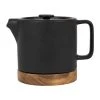 SEMA DESIGN Théière En Grès Noir Mat Et Bois - Nordika -SEMA DESIGN Magasin 73568 DEB WEB