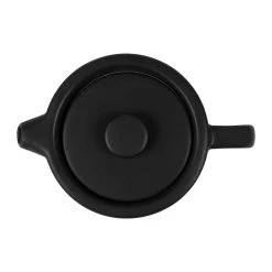 SEMA DESIGN Théière En Grès Noir Mat Et Bois - Nordika -SEMA DESIGN Magasin 73568 DET03 WEB