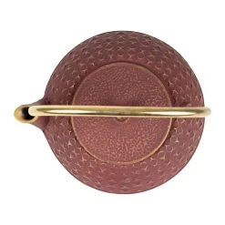 SEMA DESIGN Théière En Fonte Rouge Et Doré Avec Filtre - Tresse -SEMA DESIGN Magasin 74002 DET03 WEB