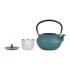 SEMA DESIGN Théière En Fonte émeraude Et Argent Avec Filtre - Tresse -SEMA DESIGN Magasin 74003 DET04 WEB