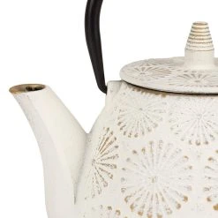 SEMA DESIGN Théière En Fonte Blanc Et Dorée - Lotus -SEMA DESIGN Magasin 74665 DET02 WEB