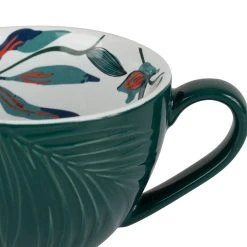 SEMA DESIGN Tasse The Et Sous-tasse X4 Cof Pep's Pop Emeraude Et Corail 25cl -SEMA DESIGN Magasin 74690 DET03 WEB
