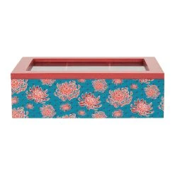 SEMA DESIGN Boite The 6 Compartiments Vent D'asie Rouge Et Bleu