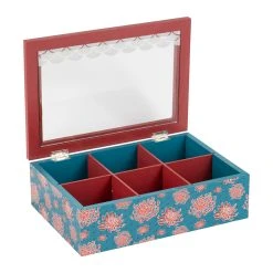 SEMA DESIGN Boite The 6 Compartiments Vent D'asie Rouge Et Bleu -SEMA DESIGN Magasin 74785 DET03 WEB