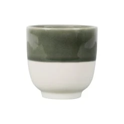SEMA DESIGN Gobelet En Grès Vert De Gris Et Blanc - Crakel