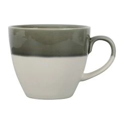SEMA DESIGN Tasse En Grès Vert De Gris Et Blanc - Crakel