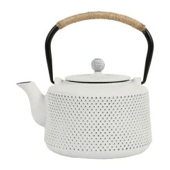 SEMA DESIGN Theiere En Fonte émaillé Point Blanc Avec Filtre