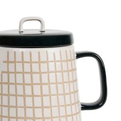 SEMA DESIGN Theiere En Grès Banc Et Beige - Courba -SEMA DESIGN Magasin 75682 DET03 WEB