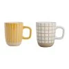 SEMA DESIGN Lot De 2 Mugs En Grès Jaune Et Blanc - Courba -SEMA DESIGN Magasin 75684 DEB WEB
