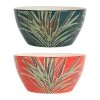 SEMA DESIGN Lot De 2 Saladiers En Grès Rouge Et émeraude - Tropic'art -SEMA DESIGN Magasin 75698 DEB WEB