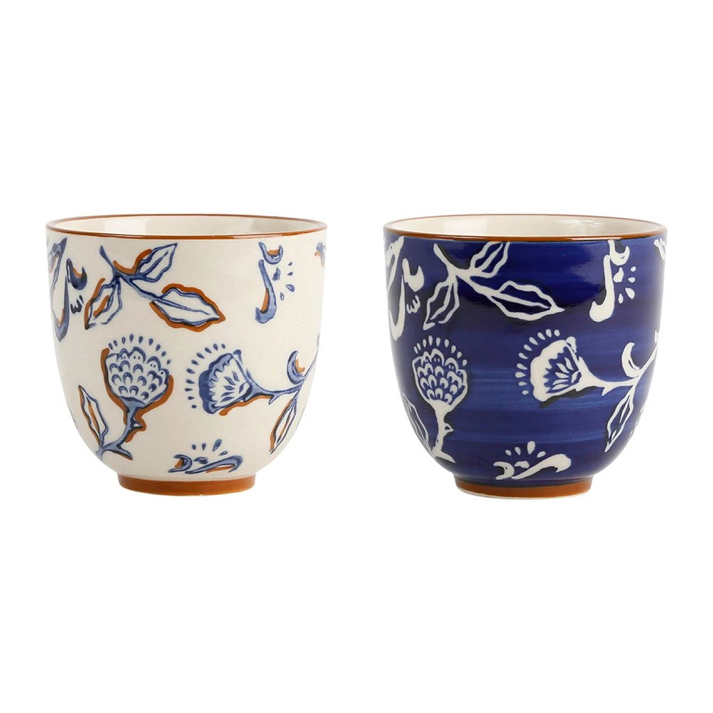 SEMA DESIGN Lot De 2 Gobelets En Grès Indigo Et Blanc - Eterra 3 SEMA DESIGN Lot De 2 Gobelets En Grès Indigo Et Blanc - Eterra